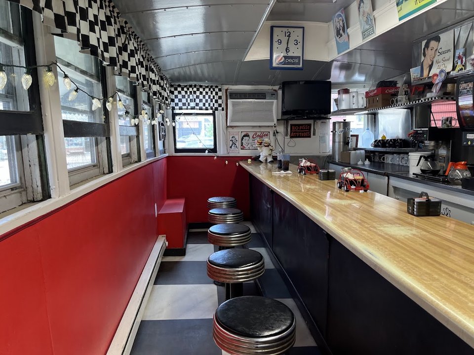 Warm interior with chrome and vinyl seating